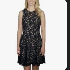 NWT Lauren Ralph Lauren Sleeveless Black Lace Lined Holiday Dress Size 12